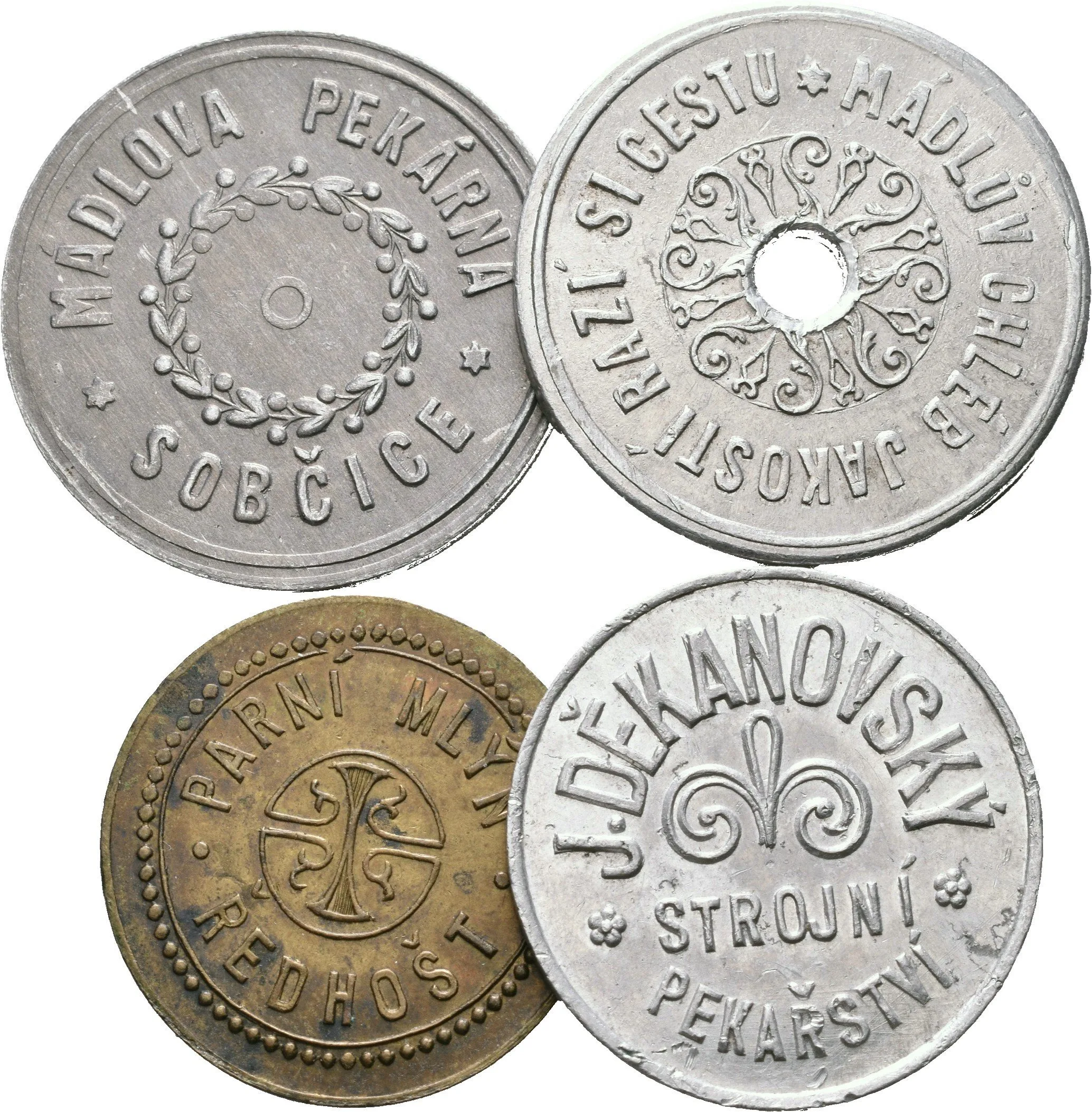 Sobčice - Mádlova Pekárna, Al 27 mm + strojní pekařství J. Děkanovský, — 1
