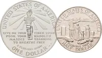 USA, Sada stříbrných mincí Dollar a 1/2 Dollar 1986 PROOF - fotografie 2