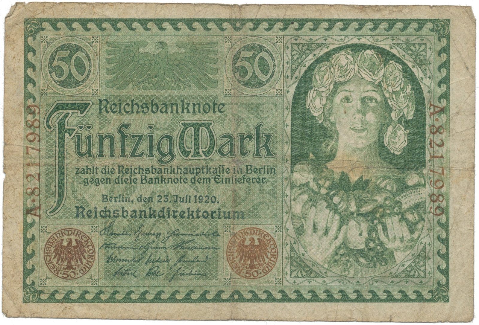 Německo, 50 Mark 1920, Ro.66