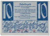 Německo - francouzská okupační zóna, Württemberg, 10 Pfennig 1947, Ros.215b