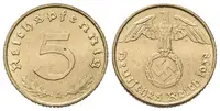 III. říše, 5 Pfennig 1938 A, lot - fotografie 3
