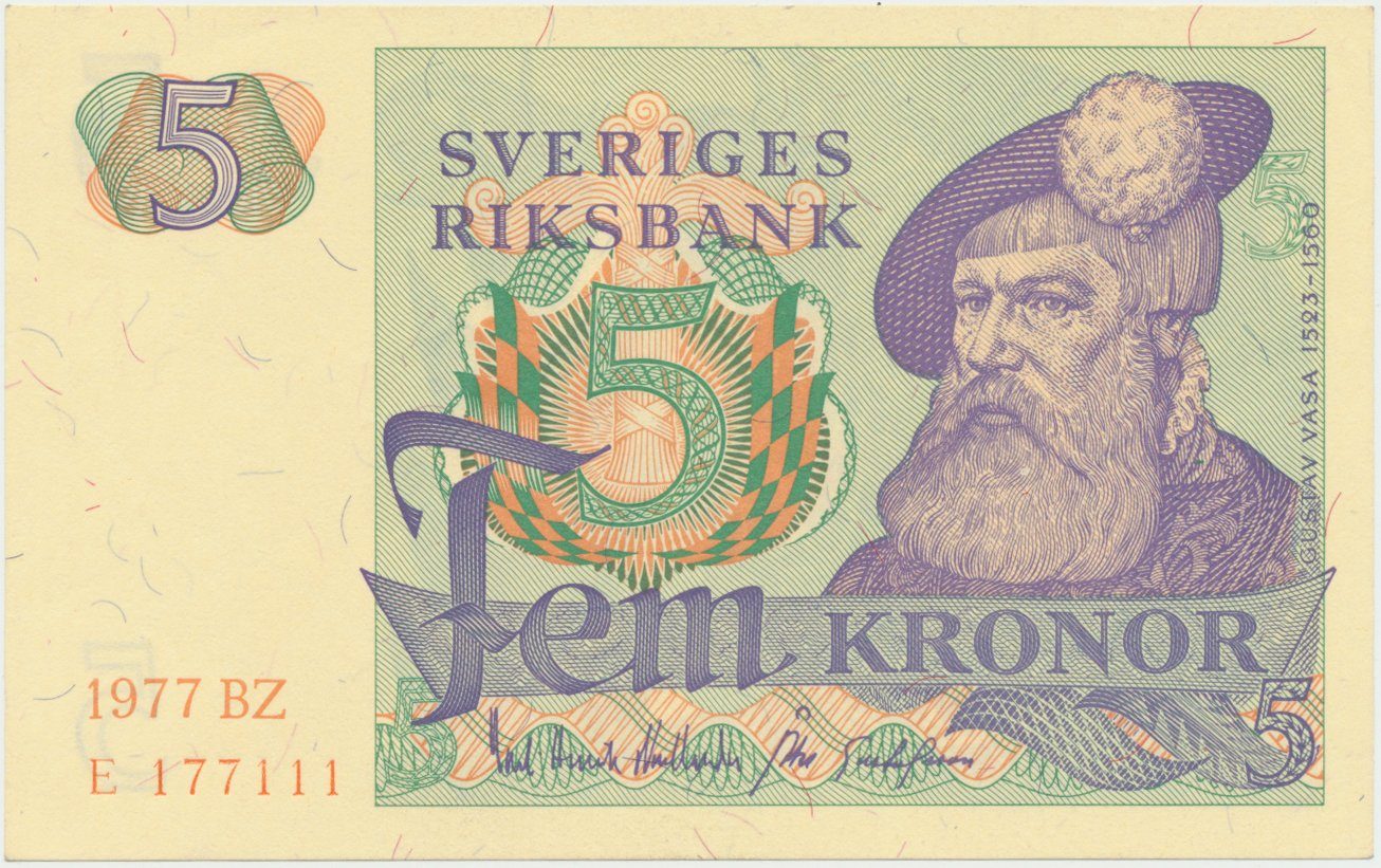 Švédsko, 5 Kronor 1977, P.51d