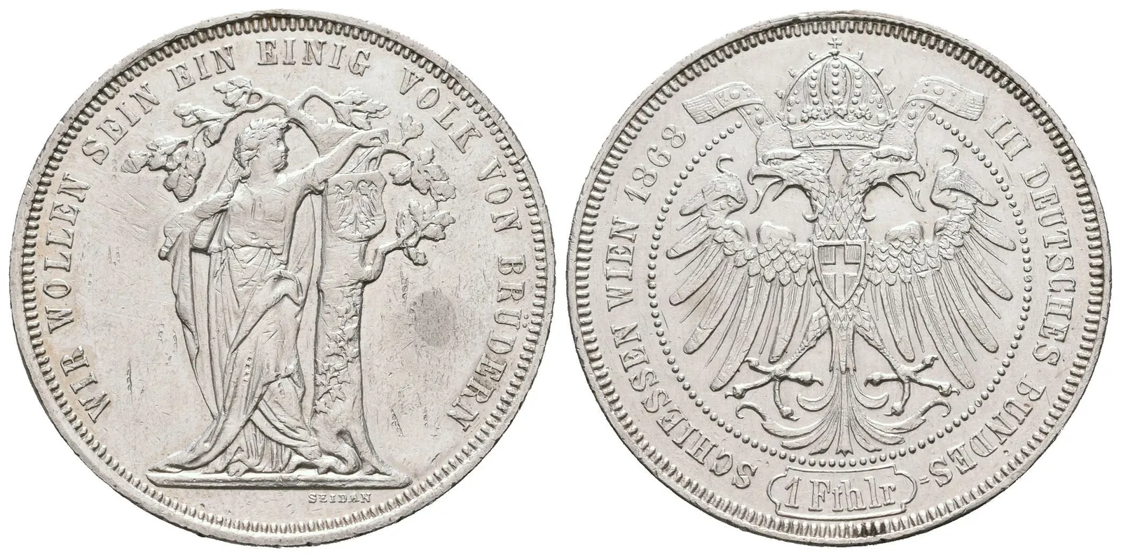 Tolar spolkový 1868 - III. německé spolkové střelby ve Vídni (16,88 g)_R! — 1