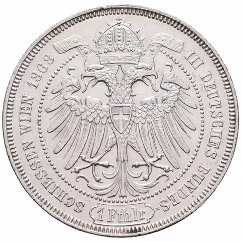 Tolar spolkový 1868 - III. německé spolkové střelby ve Vídni (16,88 g)_R!