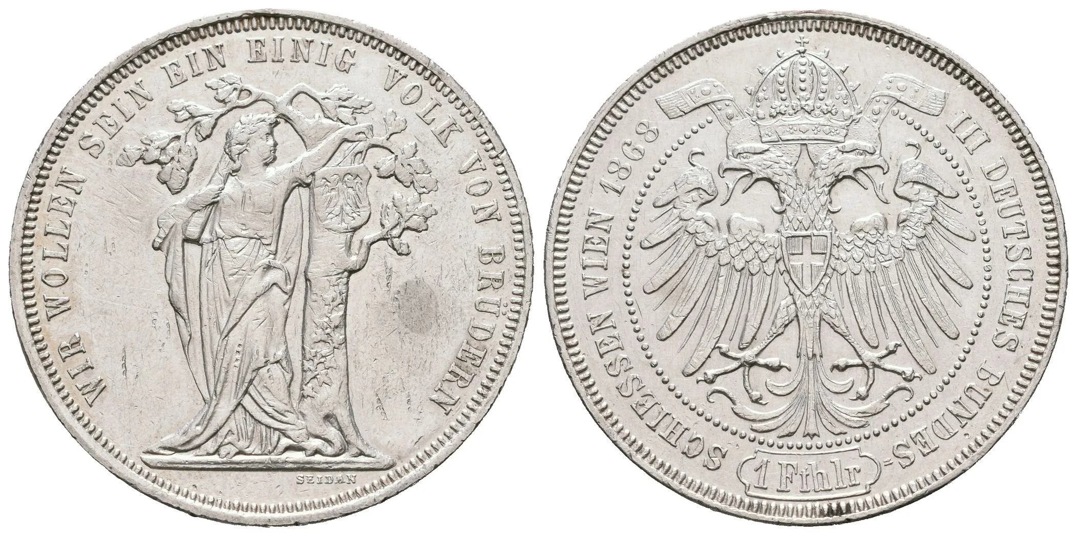Tolar spolkový 1868 - III. německé spolkové střelby ve Vídni (16,88 g)_R! — 1