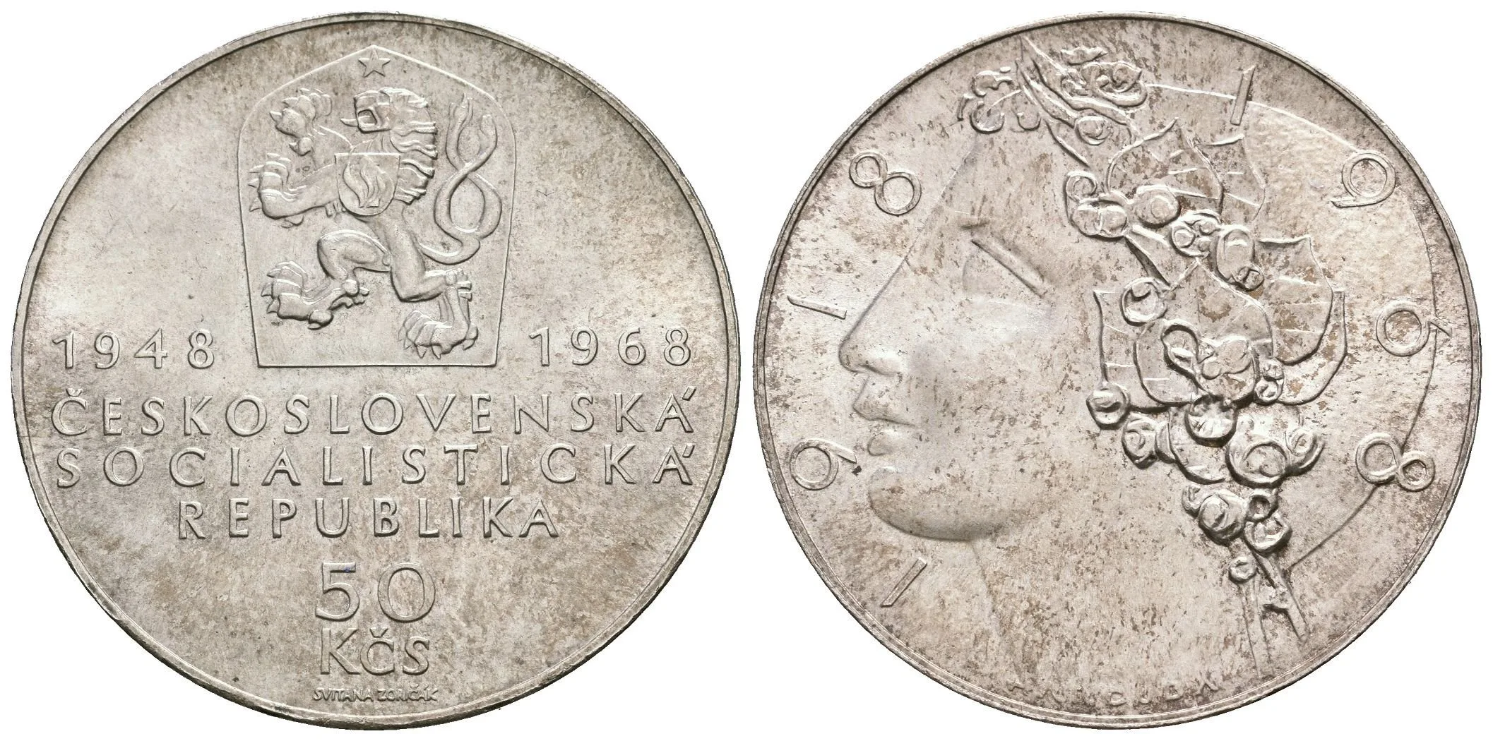 50 Kčs 1968 - Republika, Aurea.116, lesk, patina — 1