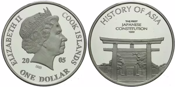 Cook Islands, 1 Dollar 2005 - První ústava Japonské říše