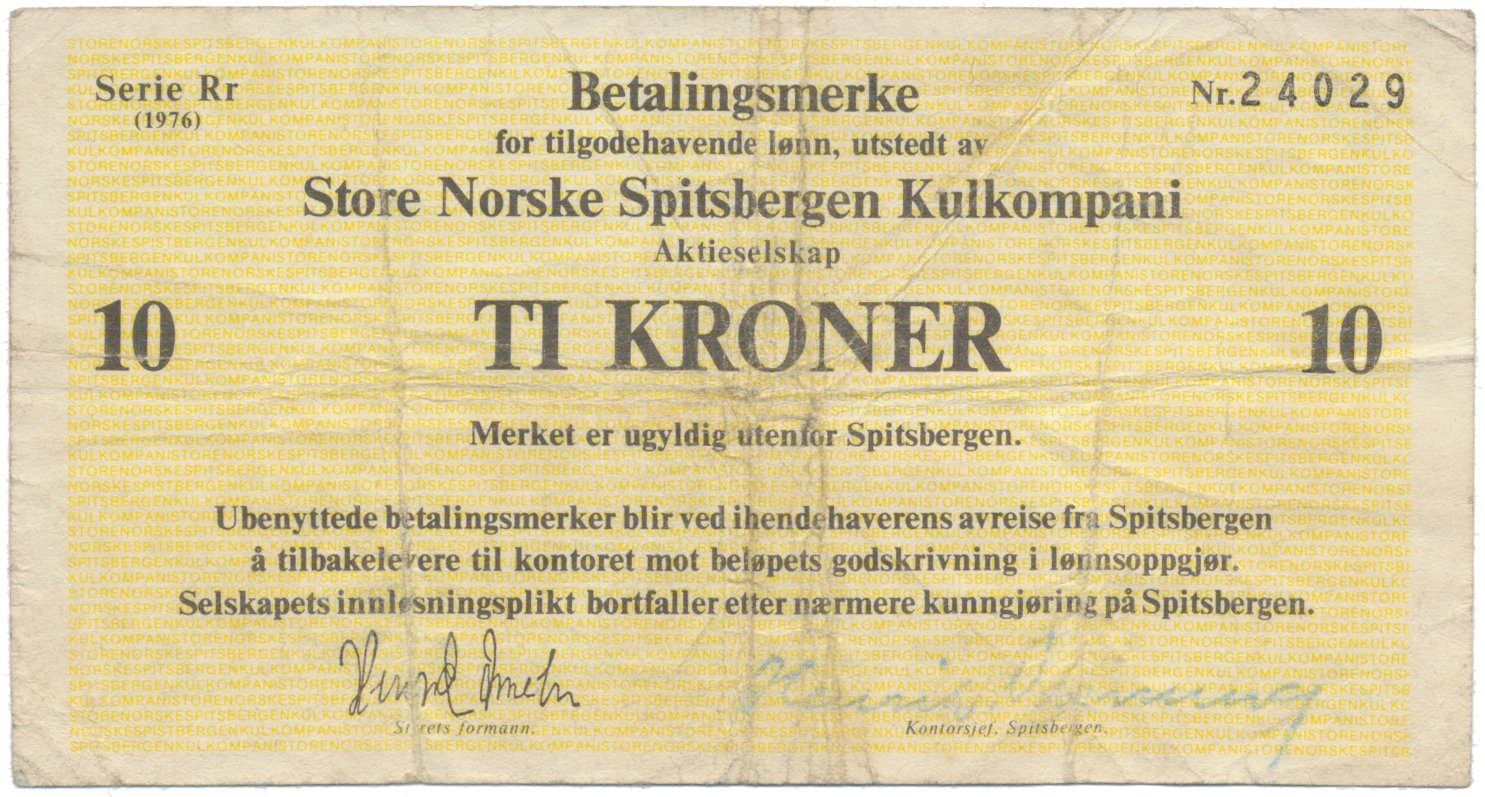 Špicberky, 10 Kroner 1976, SE.SN45