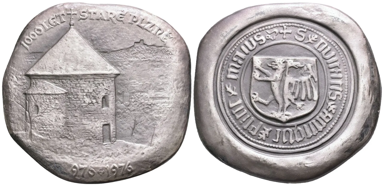 AE Medaile 1976 - 1000 let staré Plzně. Postř. bronz 67 x 66 mm. — 1