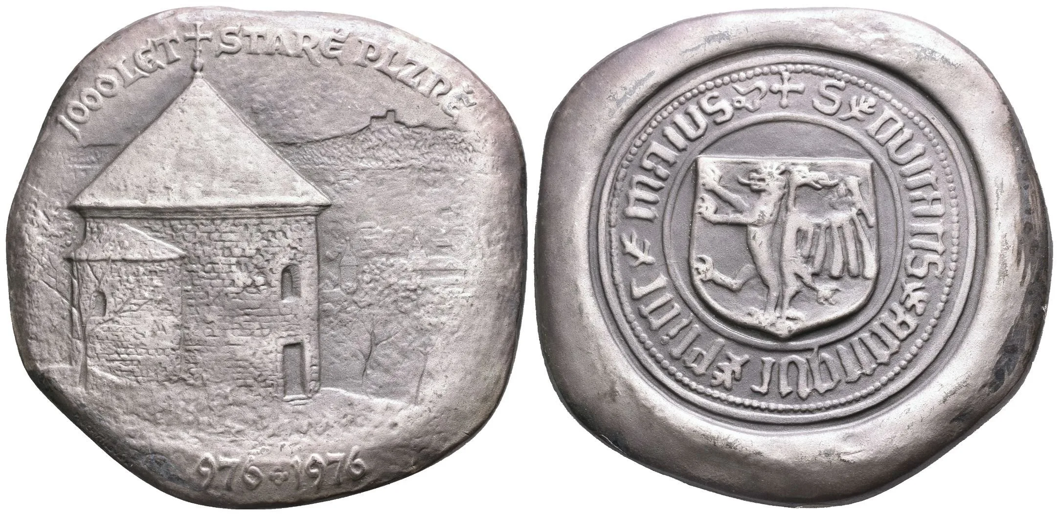 AE Medaile 1976 - 1000 let staré Plzně. Postř. bronz 67 x 66 mm. — 1
