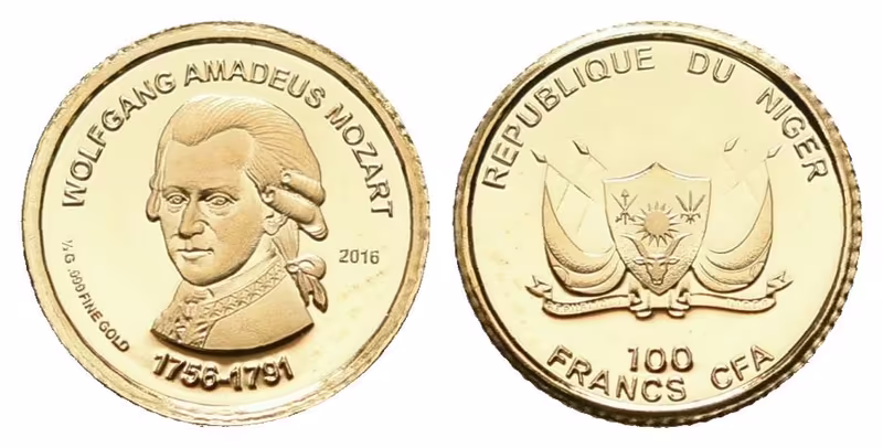 Niger, 100 Francs 2016 - W. A. Mozart