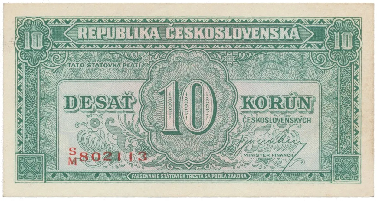 10 Koruna b.d. (1945), série SM, Hej.71a1
