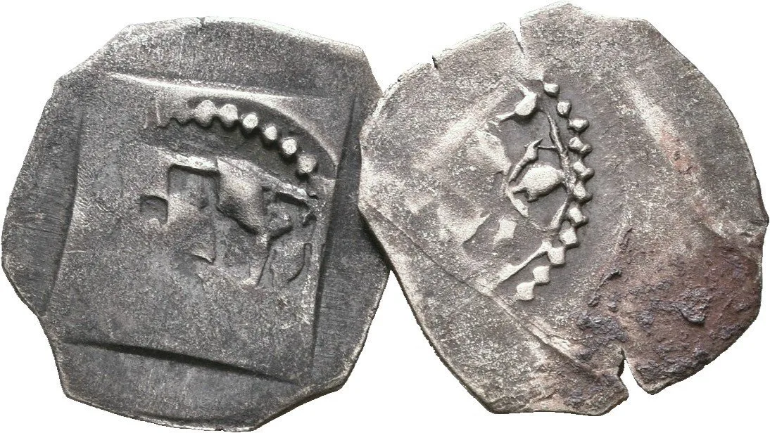Pfennig se čtyřrázem, mincovna Braunau, pod. Rad.71, Witt.3453, patina, — 1