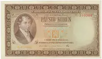 Československo, 500 Koruna 1946, série A-Z,  Hej.81a