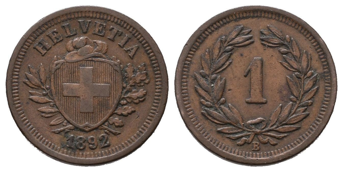 Švýcarsko, Rappen 1892 B