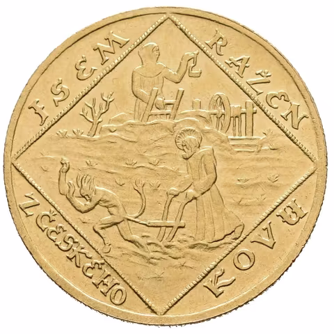Čtyřdukátová medaile 1928 (O. Španiel) - 10. výročí vzniku republiky. Český lev ve štítě,
