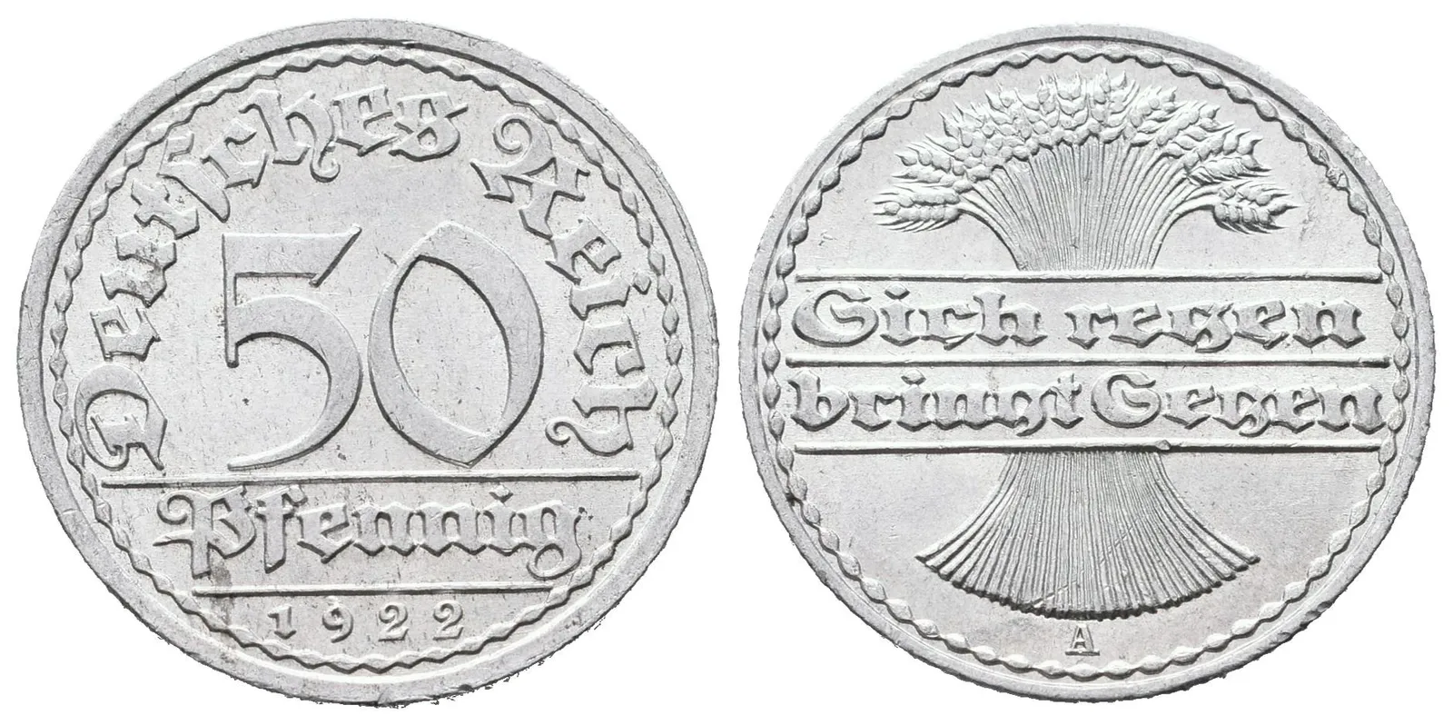 Výmar, 50 Pfennig 1922 A