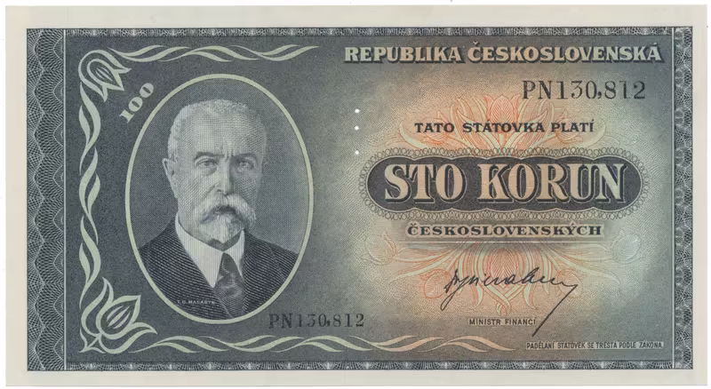 100 Koruna b.d. (1945), série PN, PS, Hej.74a.S1