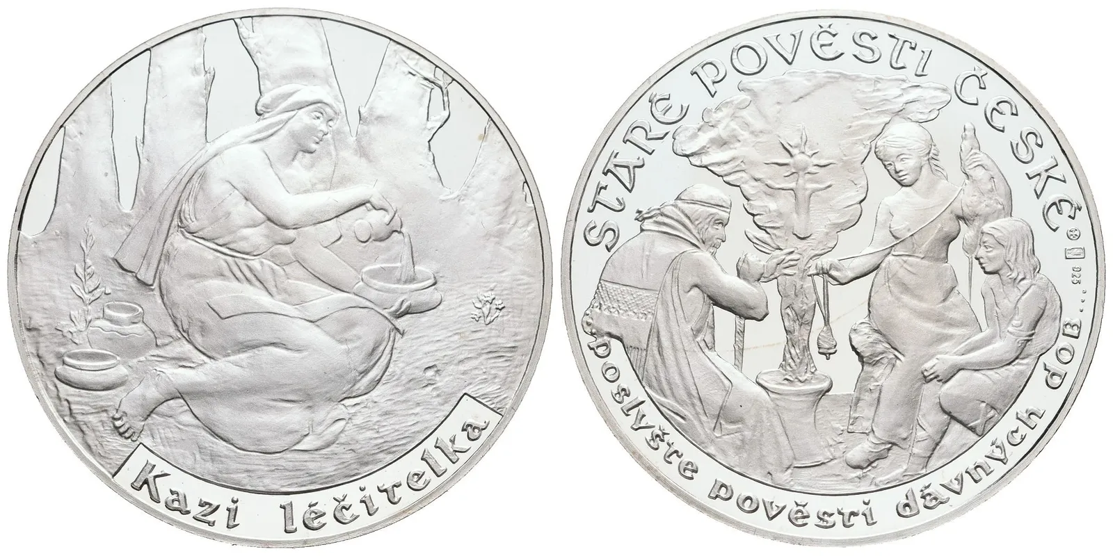 Stříbrná investiční medaile - Staré pověsti české - Kazi léčitelka- Ag 20 g - 925/1000