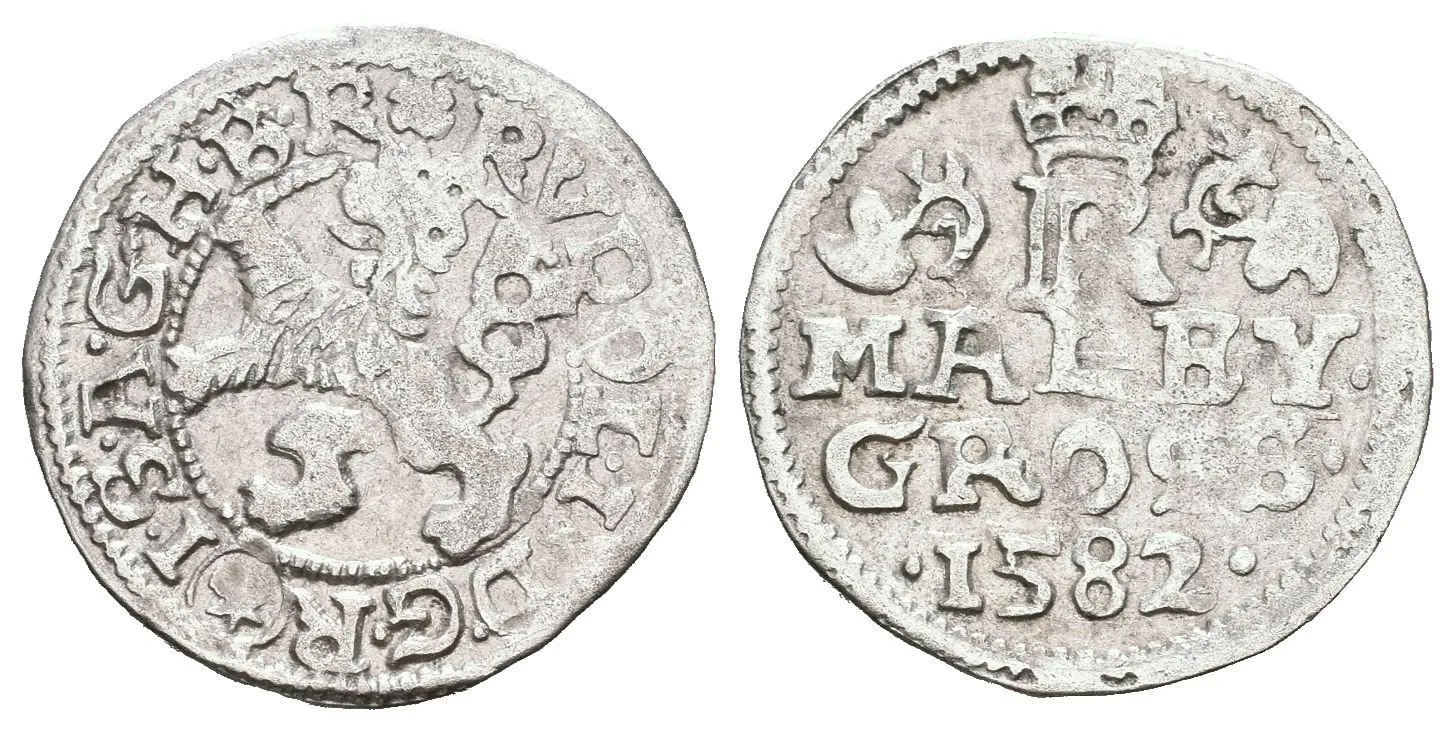 Malý groš 1582, České Budějovice-Schönfeld, HN.15a (opis 7a), — 1