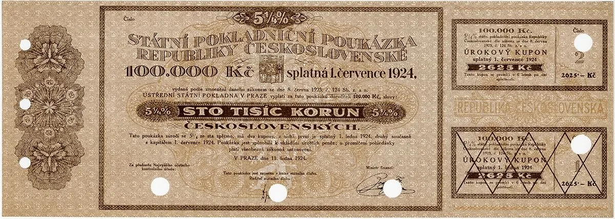 Státní pokladniční poukázky, 1919 - 1939 — 1