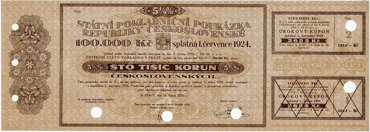 Státní pokladniční poukázky, 1919 - 1939 — 1