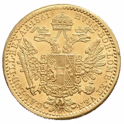 Dukát 1861 A, krásná zachovalost, lesk, drobné rysky a hranka