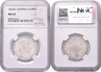 Zlatník 1863 A, certifikace NGC, hodnocení MS 62, krásná zachovalost, lesk, patina — 2