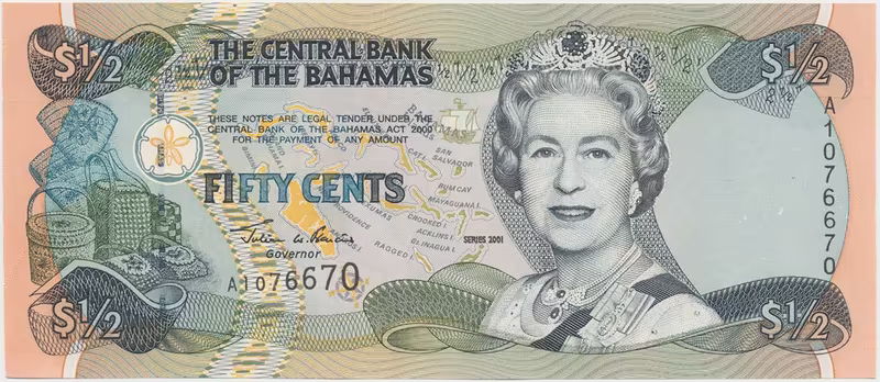 Bahamy, 1/2 Dollar 2001, P.68
