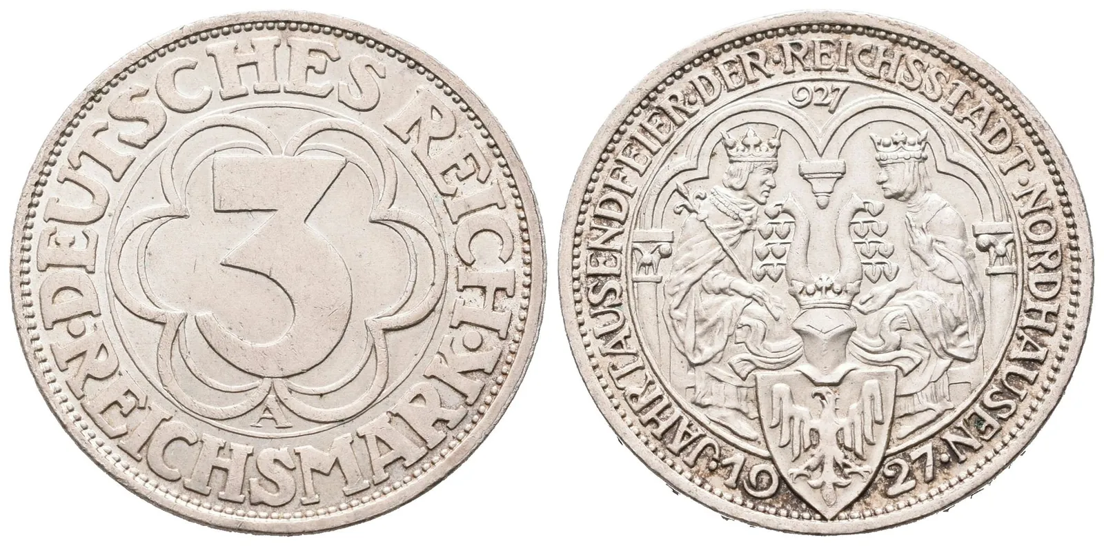 Výmar, 3 Marka 1927 A - Nordhausen