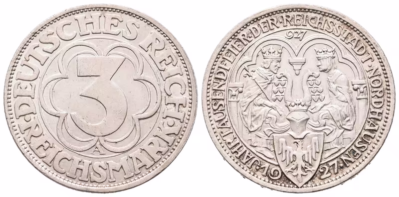 Výmar, 3 Marka 1927 A - Nordhausen
