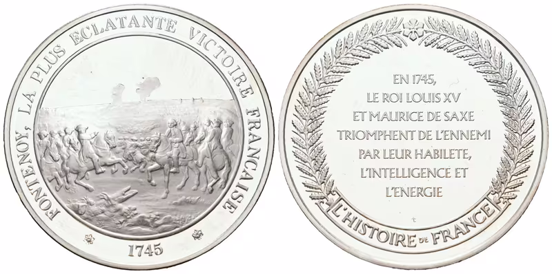 Francie - AR Medaile b.l. - La bataille de Fontenoy