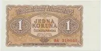 Československo, 1 Koruna 1953, tisk Moskva, série BA, Hej.89a1
