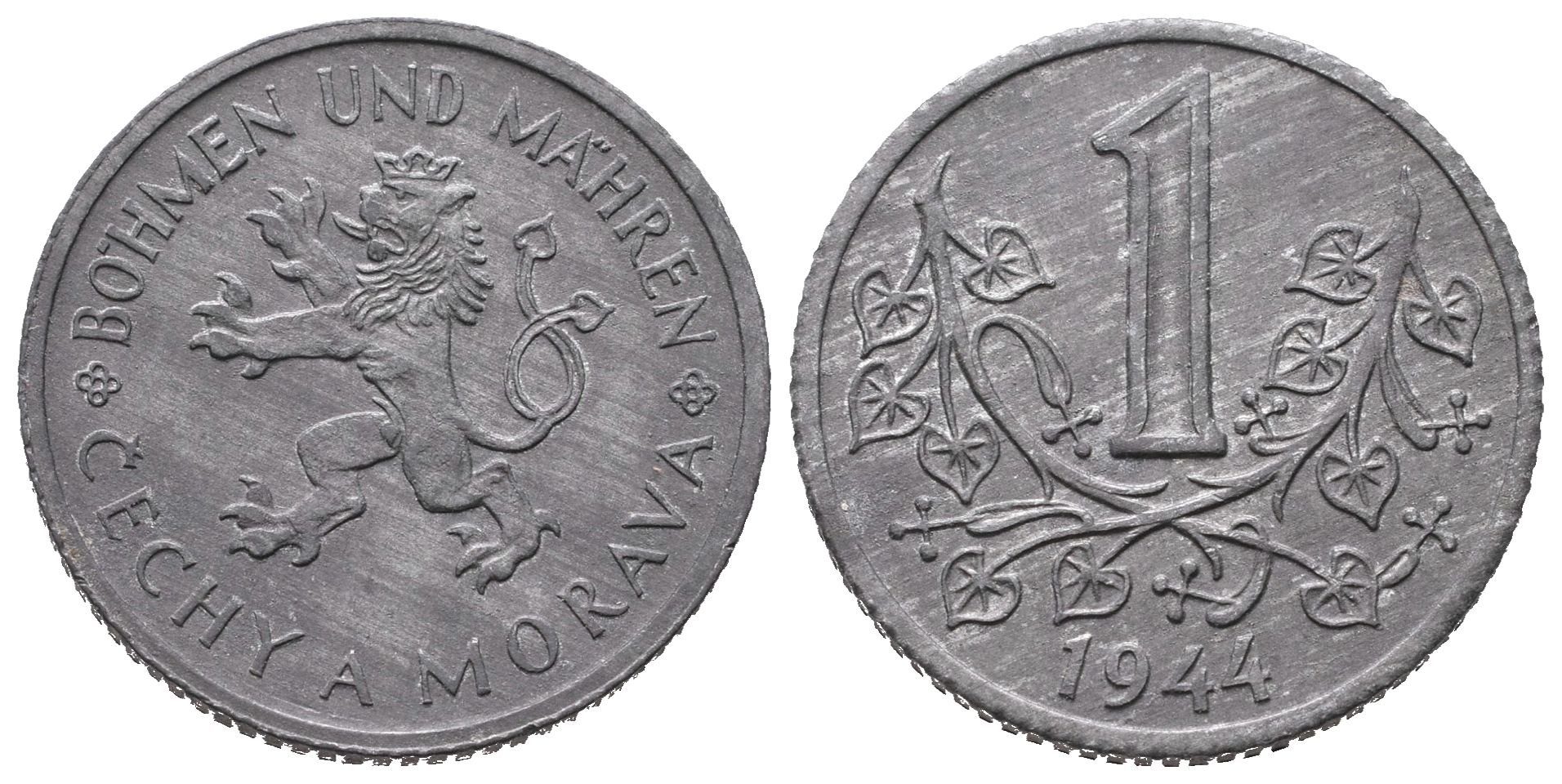 1 Koruna 1944, krásná zachovalost