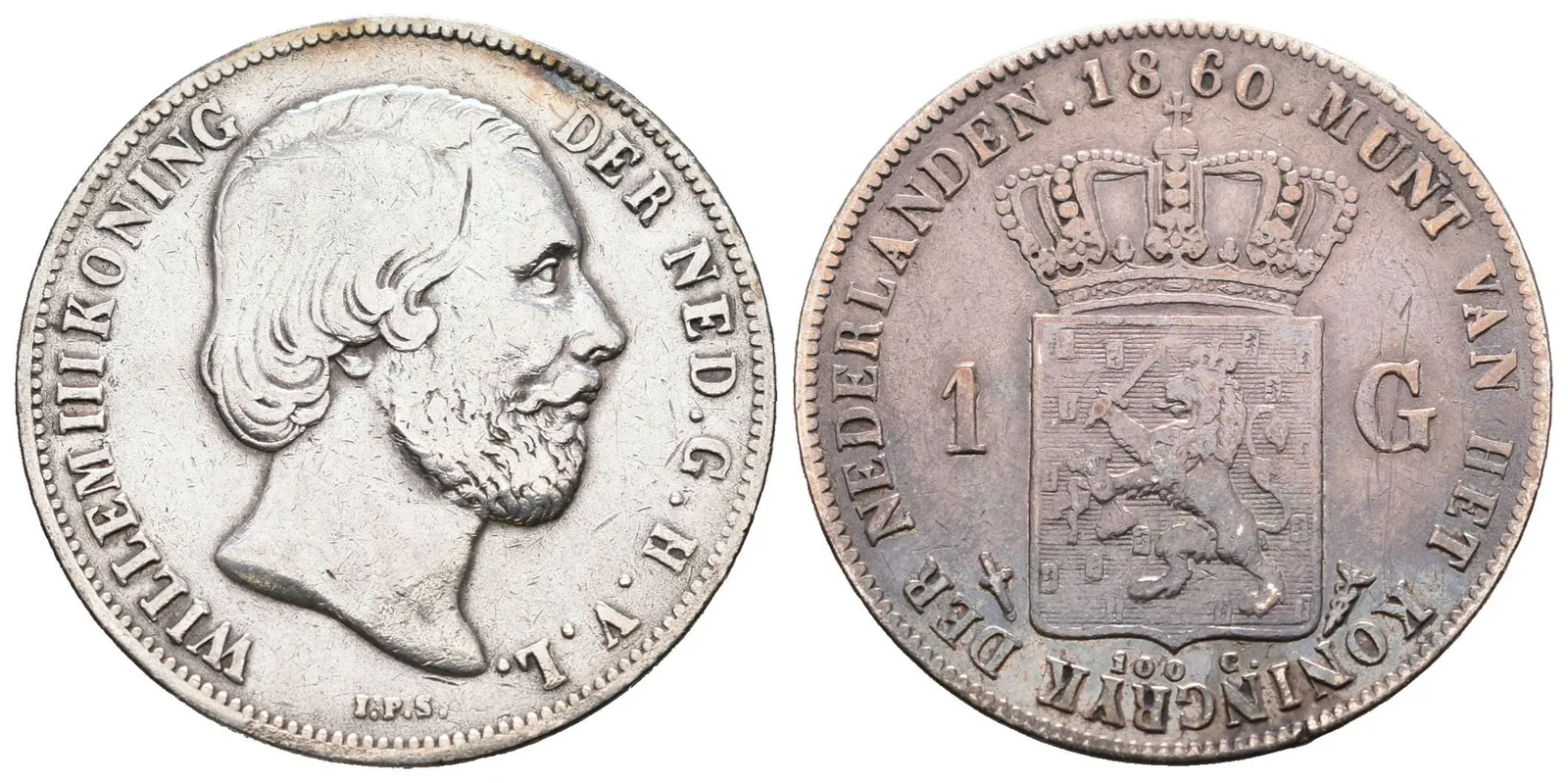 Nizozemí, 1 Gulden 1860 - Vilém III.