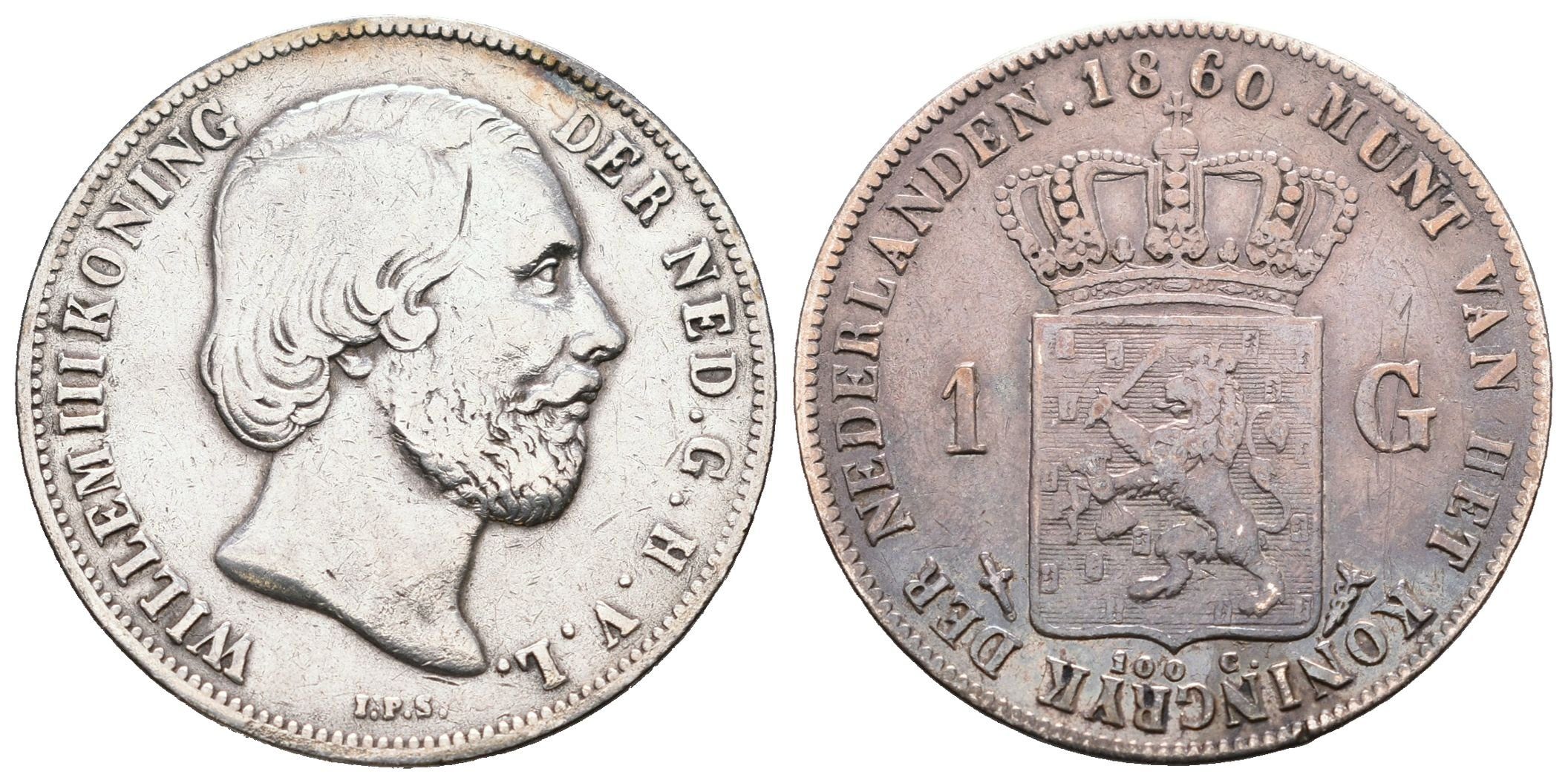 Nizozemí, 1 Gulden 1860 - Vilém III.