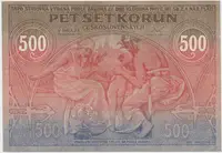 Československo, 500 Koruna 1919, série 014, dobový padělek "Meszáros", Hej.13P2 - fotografie 2