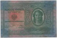100 Koruna 1912 (1919), kolkovaná, Hej.5a - fotografie 2