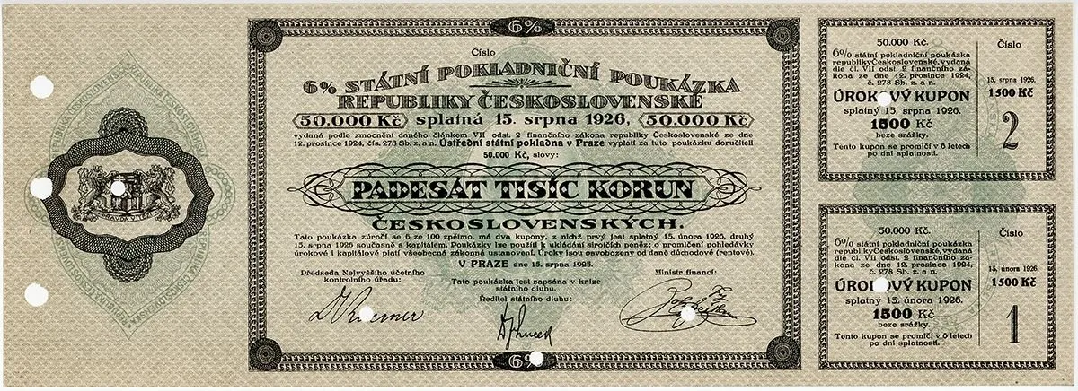 Státní pokladniční poukázky, 1919 - 1939 — 1