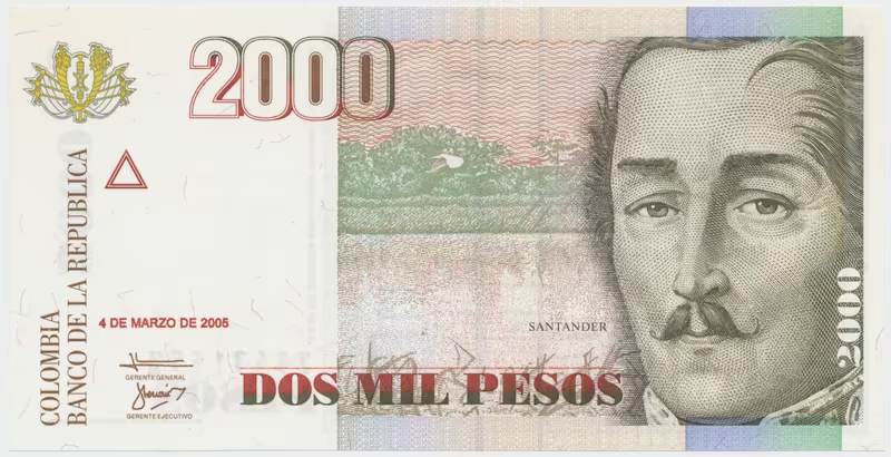 Kolumbie, 2000 Pesos 2005, P.451j