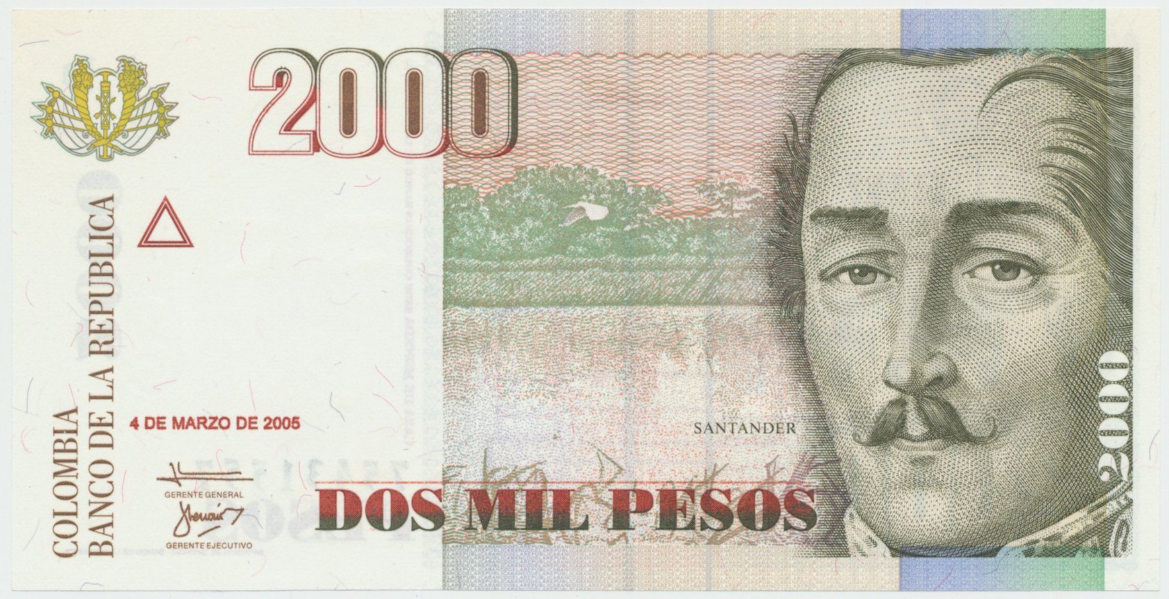 Kolumbie, 2000 Pesos 2005, P.451j