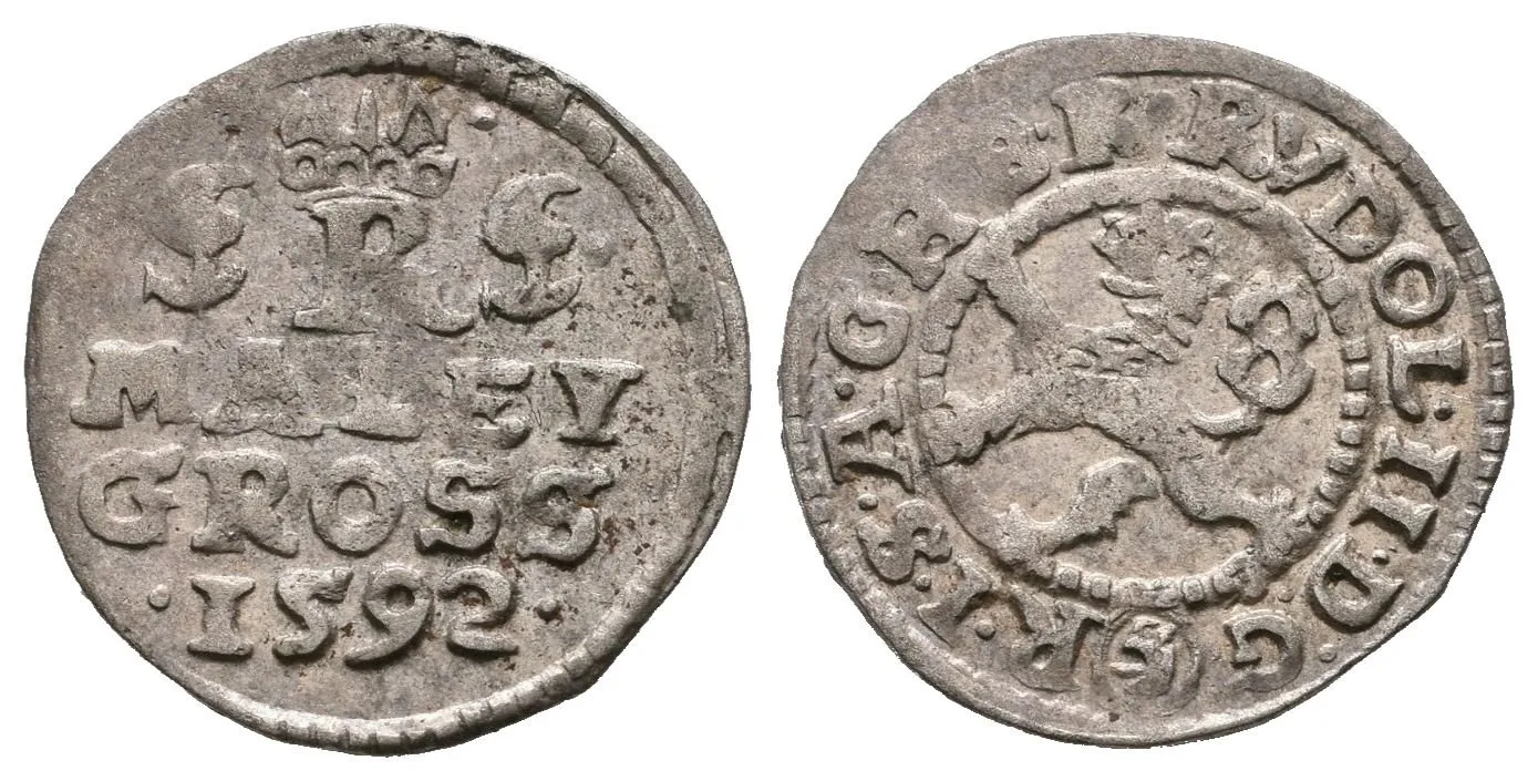 Rudolf II., Malý groš 1592, České Budějovice