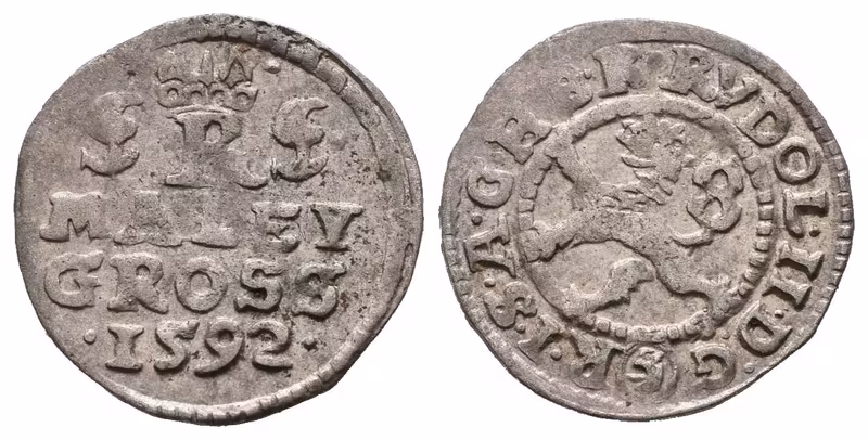 Rudolf II., Malý groš 1592, České Budějovice