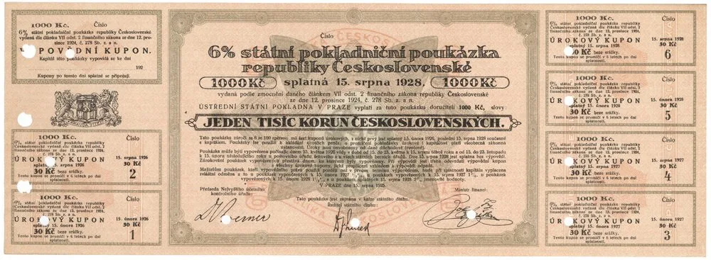 Státní pokladniční poukázky, 1919 - 1939 — 1
