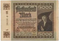 Německo, 5000 Mark 1922, Ro.80b
