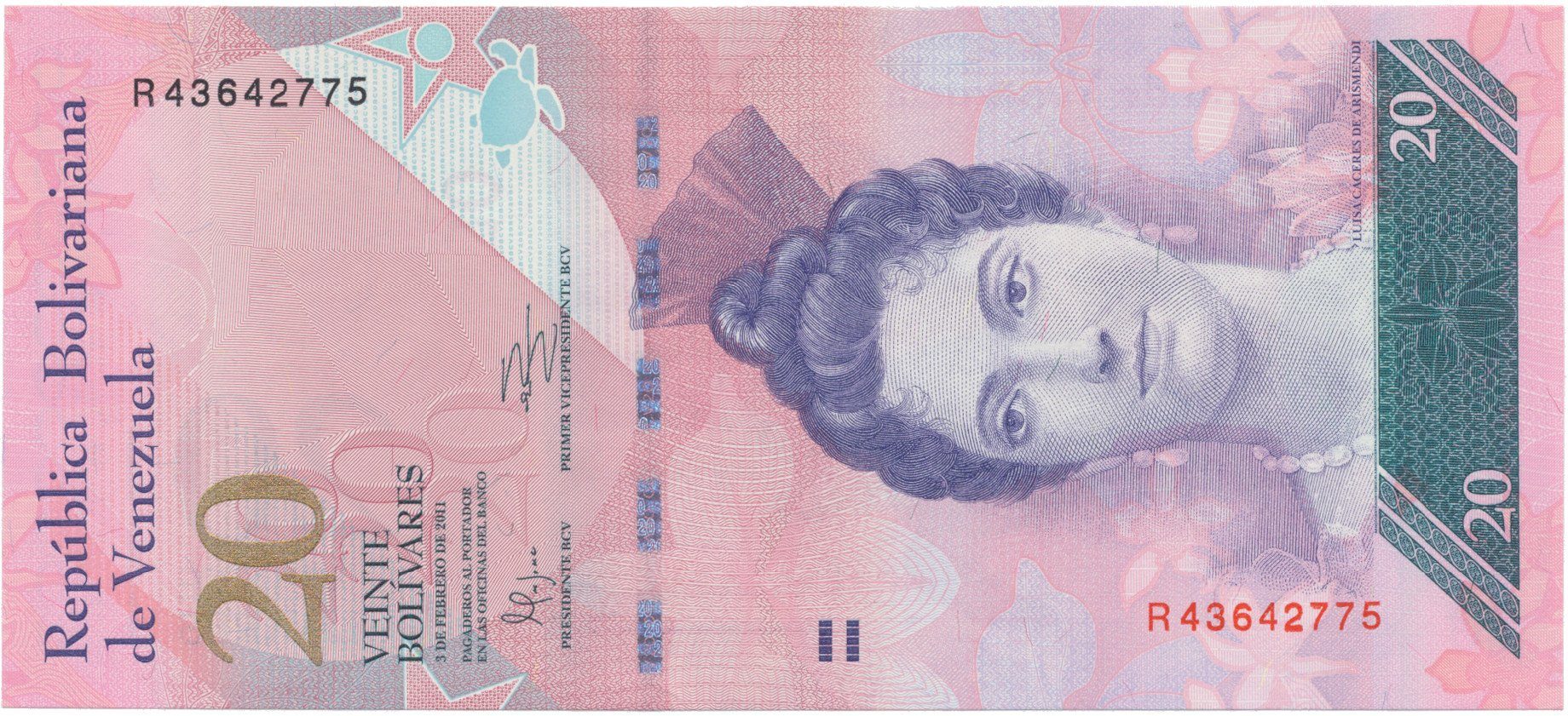 Venezuela, 20 Bolivares 2011, P.91e