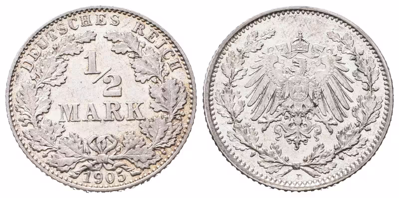 Německé císařství, 1/2 Marka 1905 D