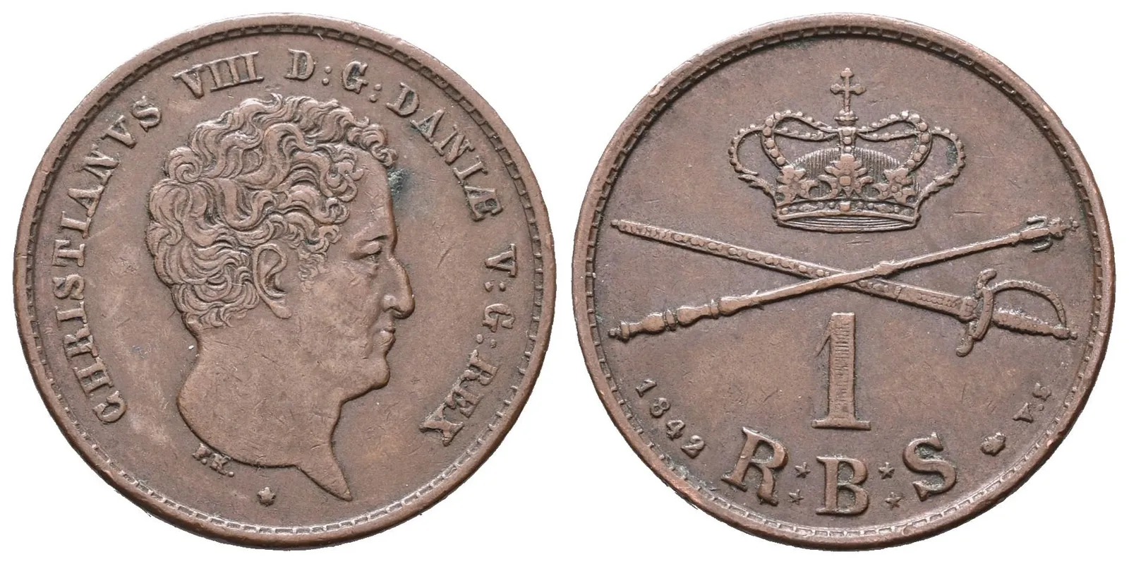 Dánsko, 1 Šilink 1842 VS