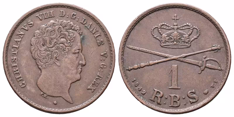 Dánsko, 1 Šilink 1842 VS