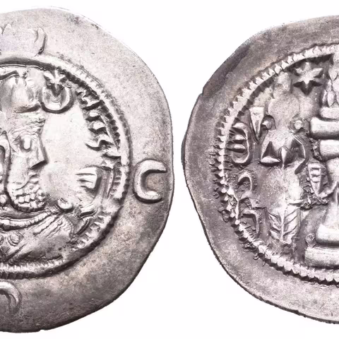 Drachma, minc. GN (Gonpišapur), rok 3, Göbl 194, pěkná zachovalost, patina